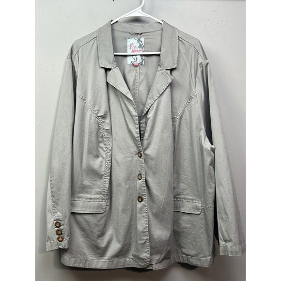 Avenue The Ivy Jacket Womens 30/32 Blazer 3XL‎ Button Front Cotton Blend Casual - Picture 1 of 10